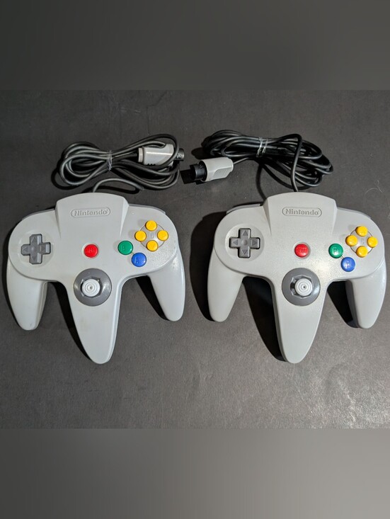 Nintendo Other - Lot Of 2 N64 Video Game Controllers Gray Tested And Works Nintendo NUS-005
